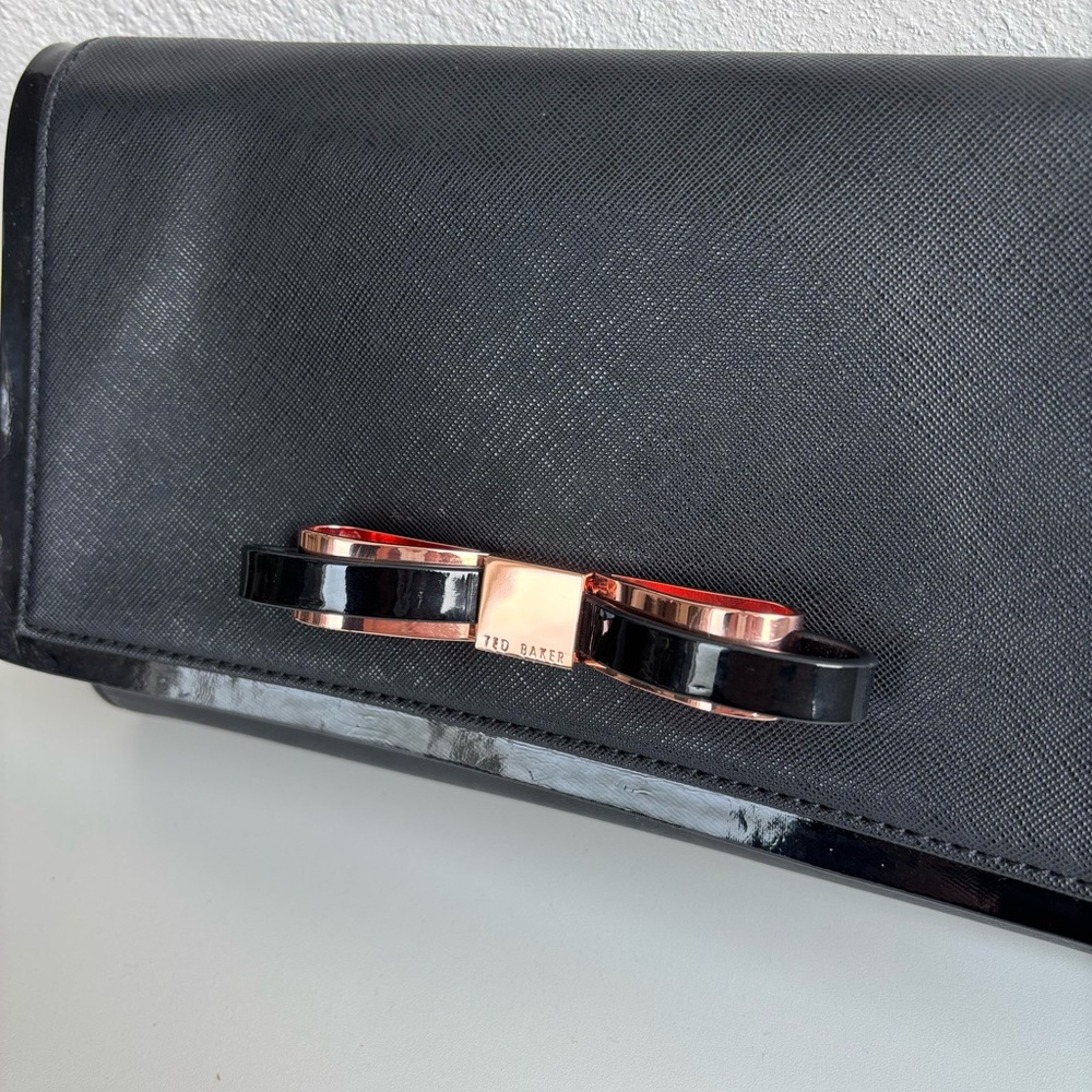 Ted Baker Black Clutch with Bow Accent